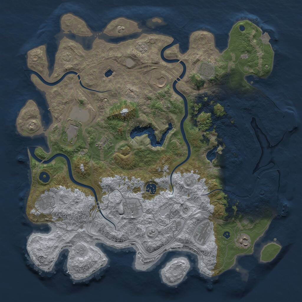 Rust Map: Procedural Map, Size: 4250, Seed: 2117054455, 16 Monuments