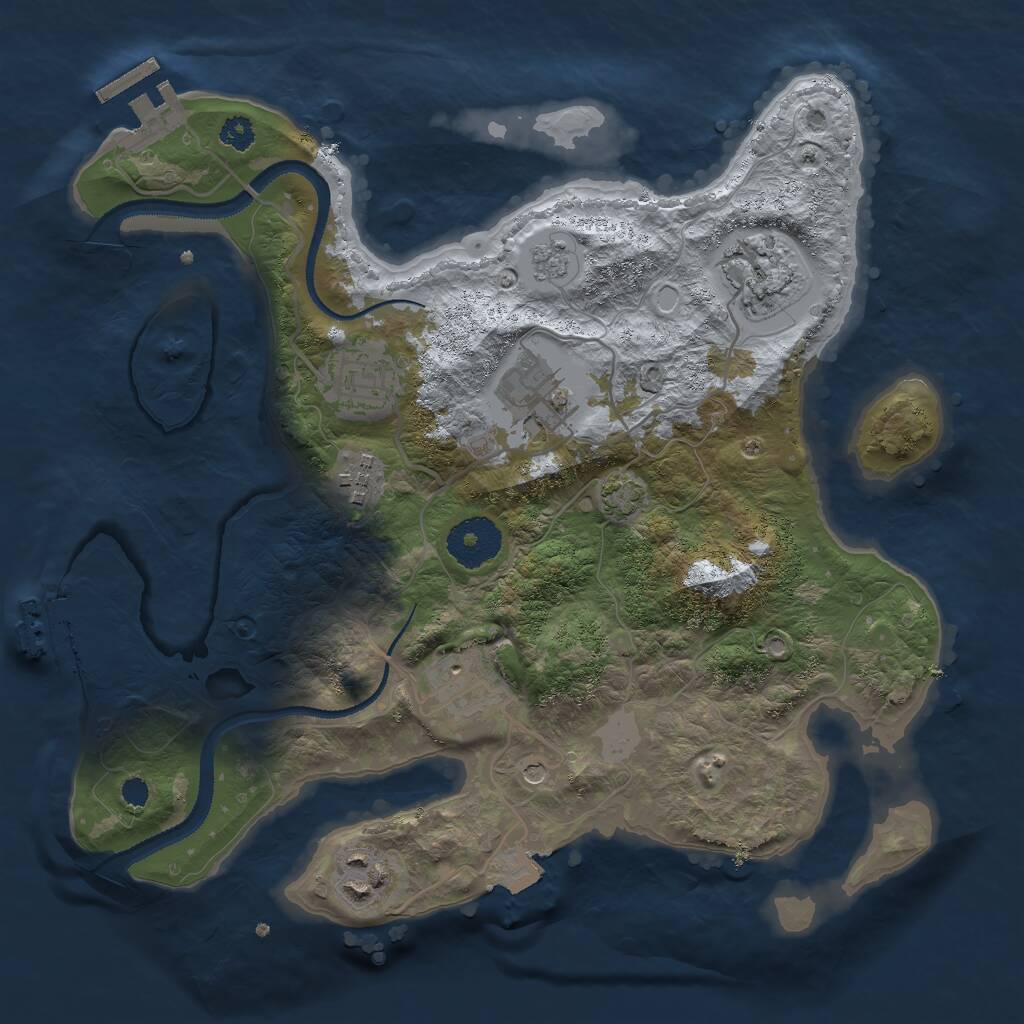Rust Map: Procedural Map, Size: 3000, Seed: 8015923, 12 Monuments