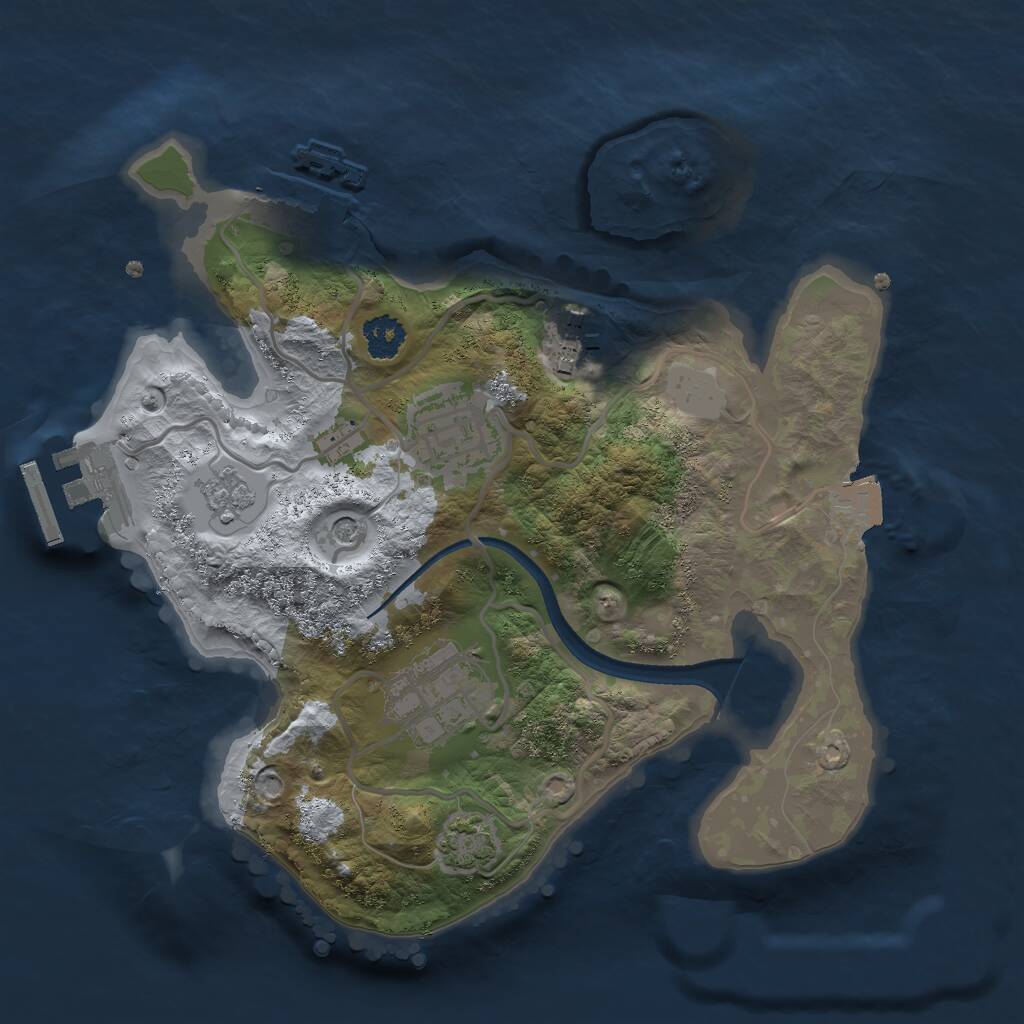Rust Map: Procedural Map, Size: 2400, Seed: 159676, 9 Monuments