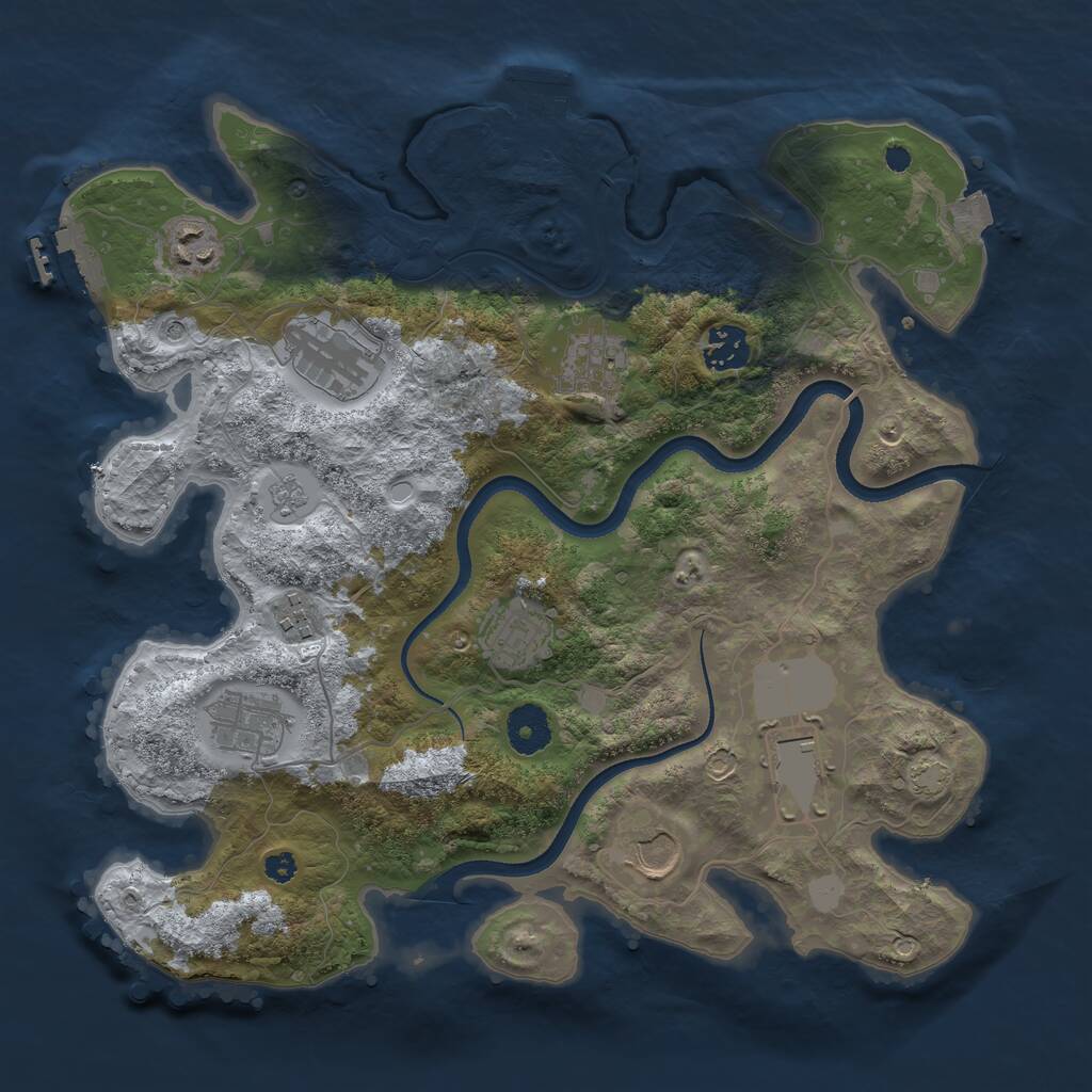 Rust Map: Procedural Map, Size: 3500, Seed: 900731880, 15 Monuments