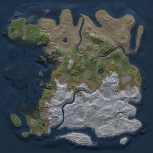 Thumbnail Rust Map: Procedural Map, Size: 4250, Seed: 261140783, 16 Monuments