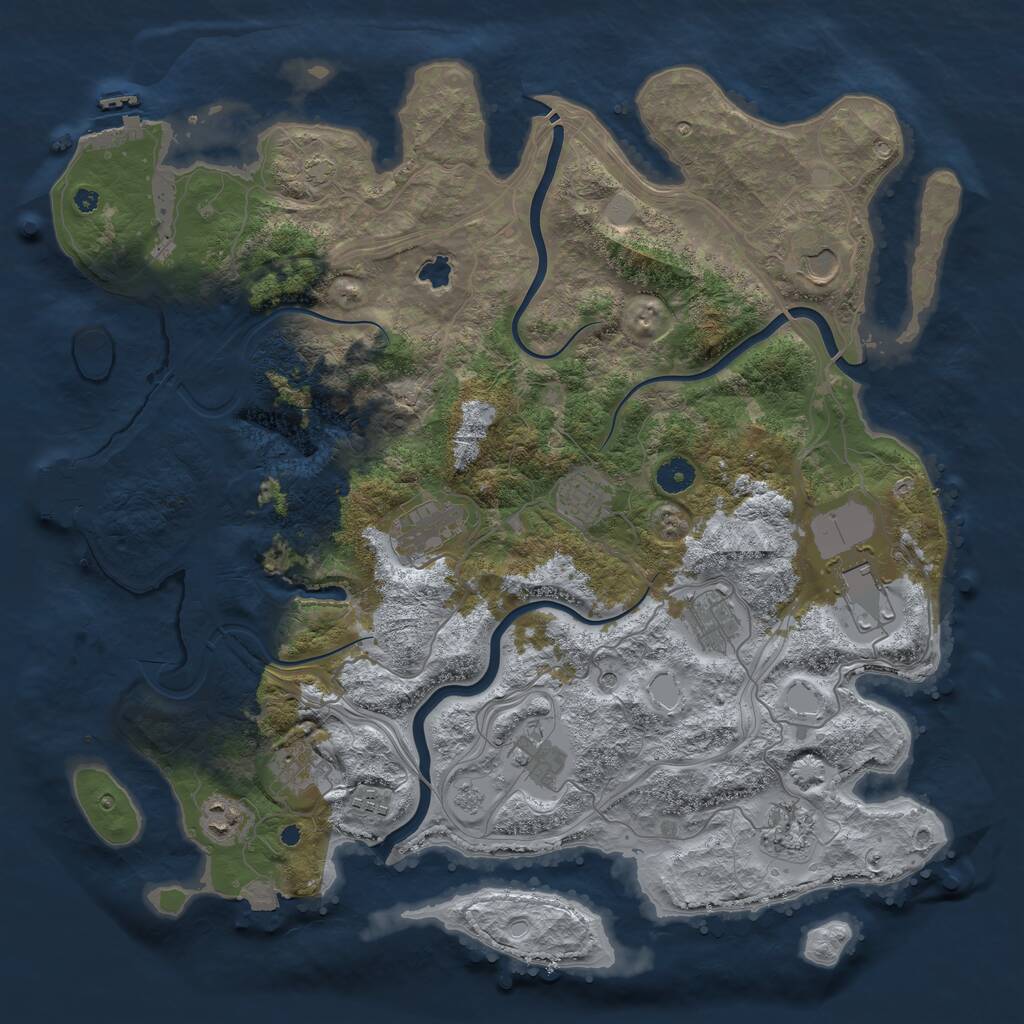 Rust Map: Procedural Map, Size: 4250, Seed: 261140783, 16 Monuments