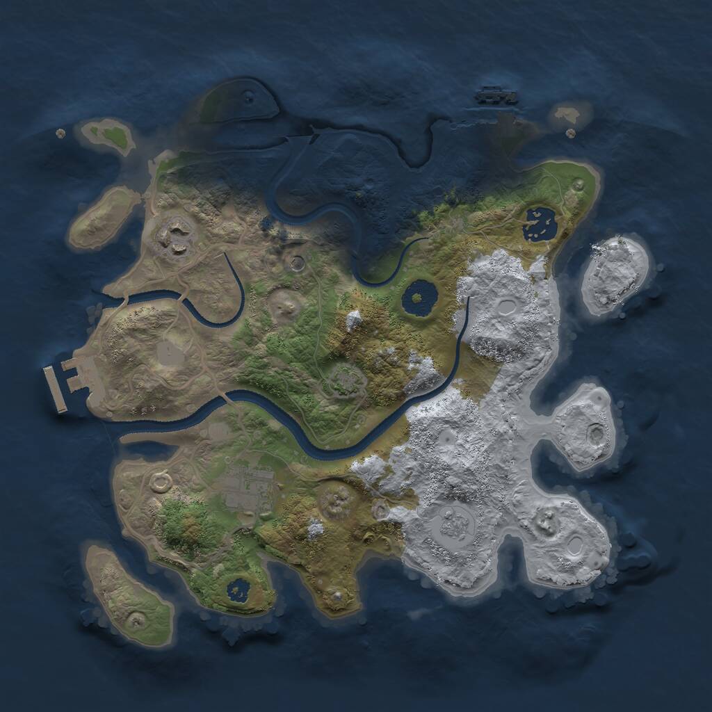 Rust Map: Procedural Map, Size: 3000, Seed: 304449706, 9 Monuments