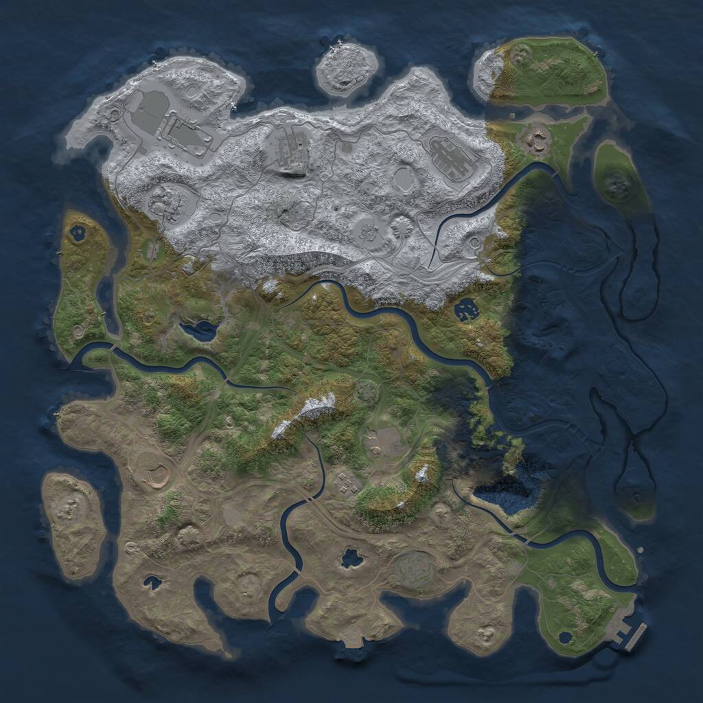 Rust Map: Procedural Map, Size: 4500, Seed: 272031368, 15 Monuments
