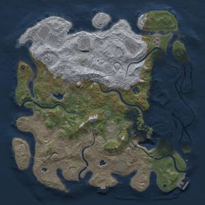 Thumbnail Rust Map: Procedural Map, Size: 4500, Seed: 272031368, 15 Monuments