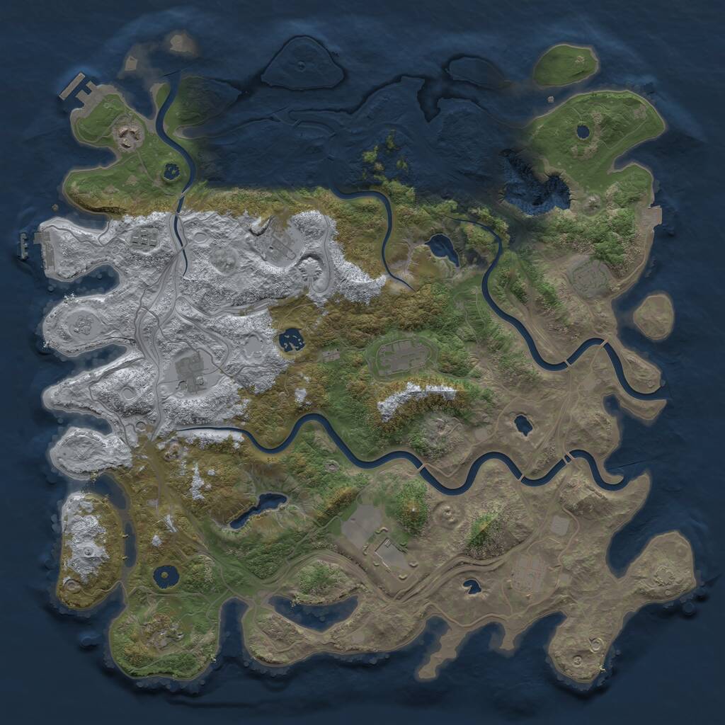 Rust Map: Procedural Map, Size: 4500, Seed: 8939624, 16 Monuments