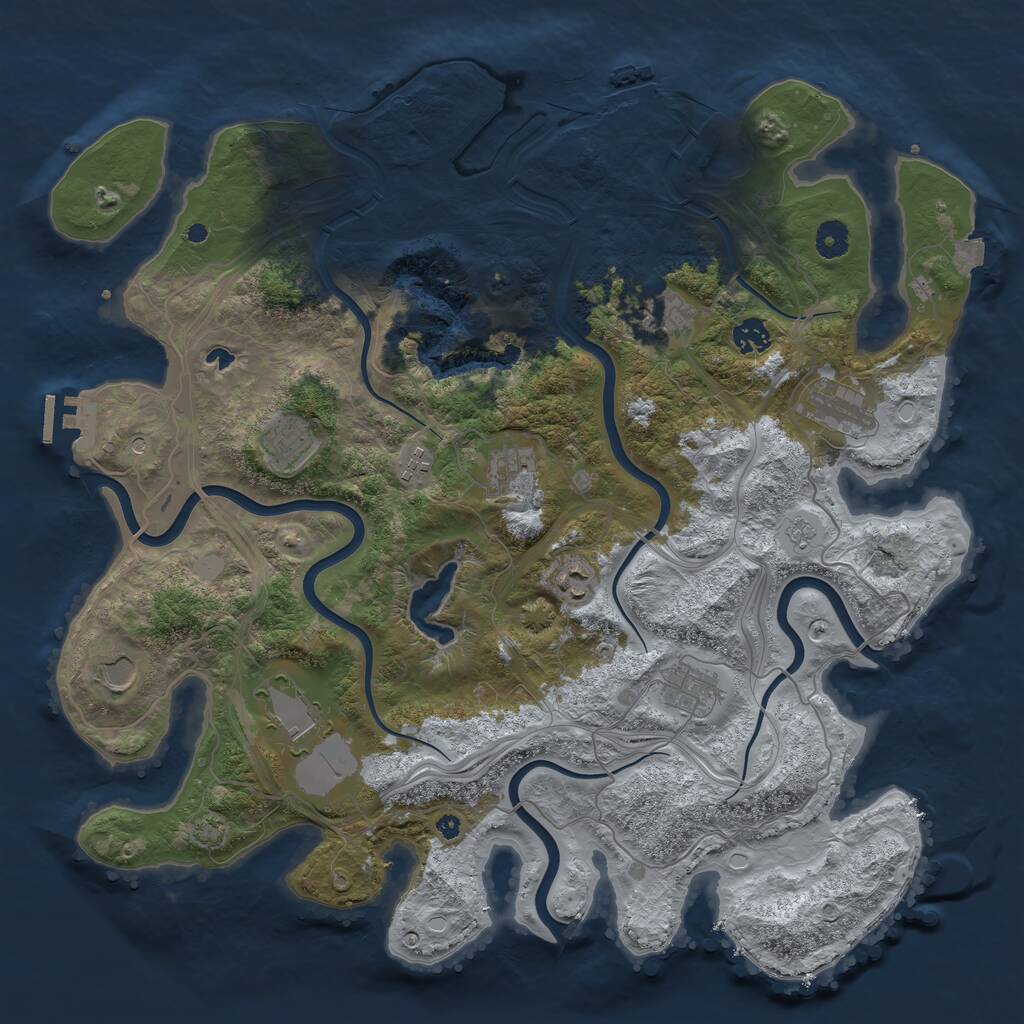 Rust Map: Procedural Map, Size: 4250, Seed: 621770855, 16 Monuments