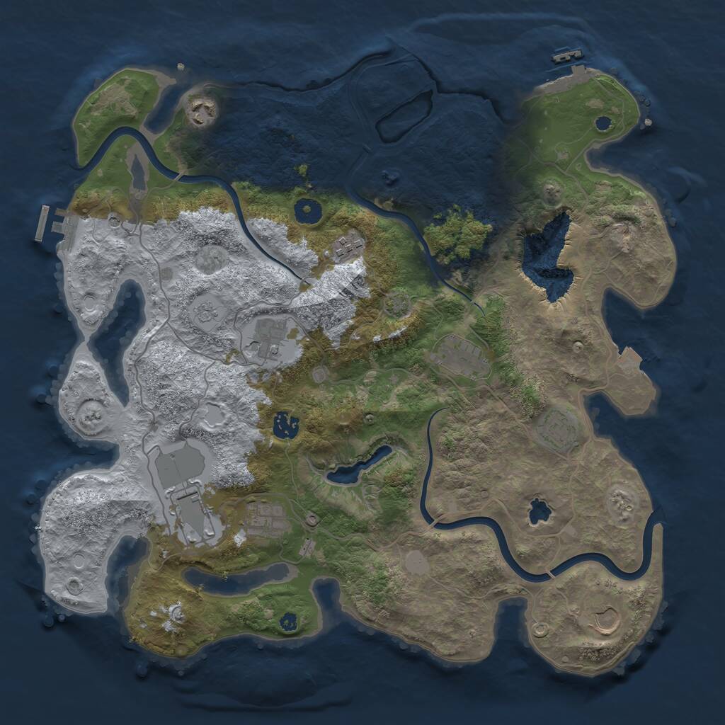 Rust Map: Procedural Map, Size: 4000, Seed: 861158323, 15 Monuments