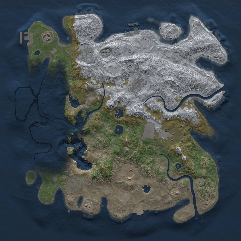 Rust Map: Procedural Map, Size: 4000, Seed: 895560193, 14 Monuments
