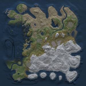 Thumbnail Rust Map: Procedural Map, Size: 4000, Seed: 156432119, 15 Monuments
