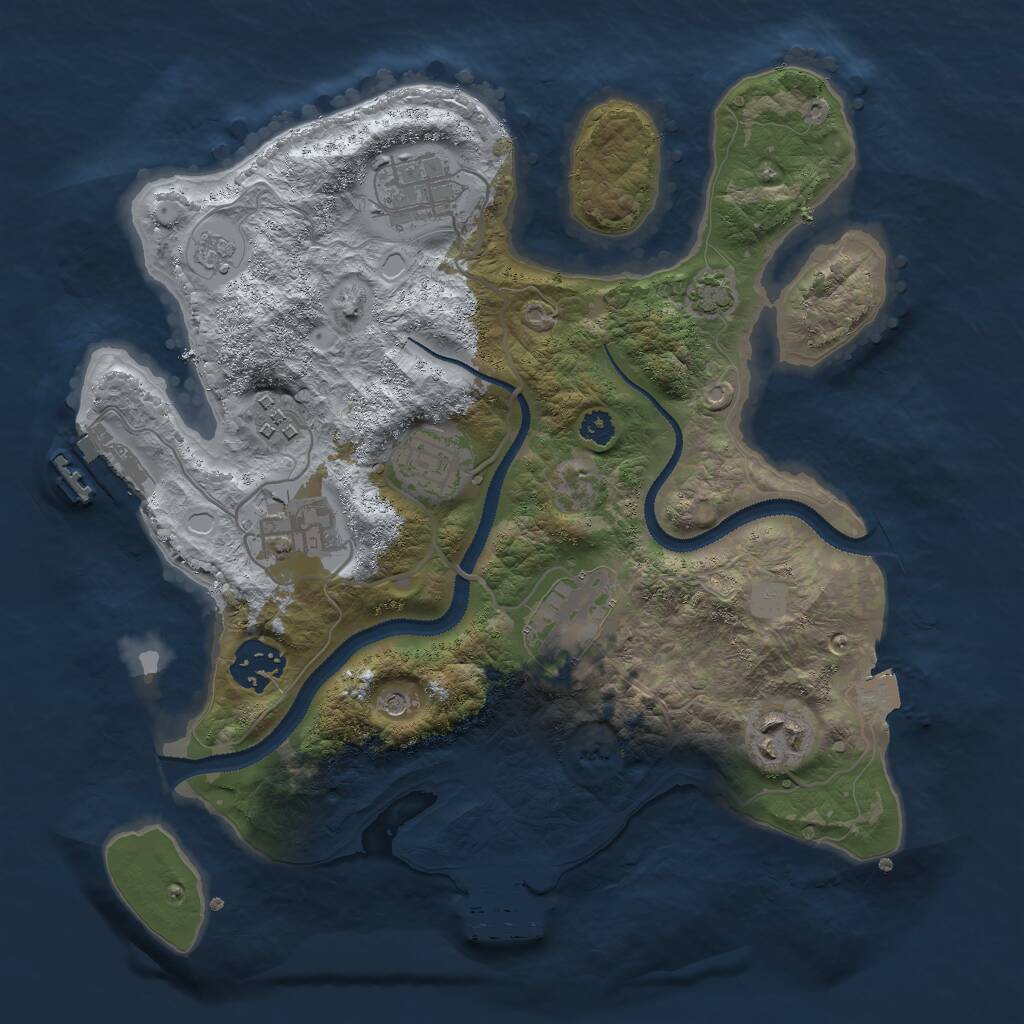 Rust Map: Procedural Map, Size: 3000, Seed: 431324221, 13 Monuments