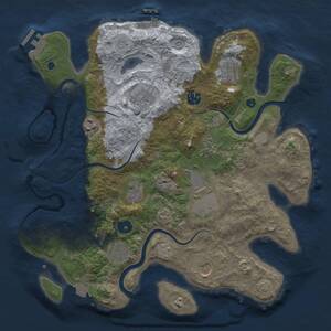 Thumbnail Rust Map: Procedural Map, Size: 3500, Seed: 1033738669, 16 Monuments