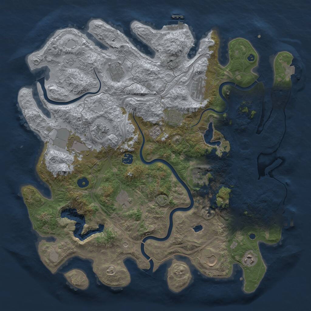 Rust Map: Procedural Map, Size: 4250, Seed: 4724, 17 Monuments
