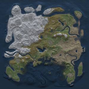 Thumbnail Rust Map: Procedural Map, Size: 4500, Seed: 32529, 17 Monuments