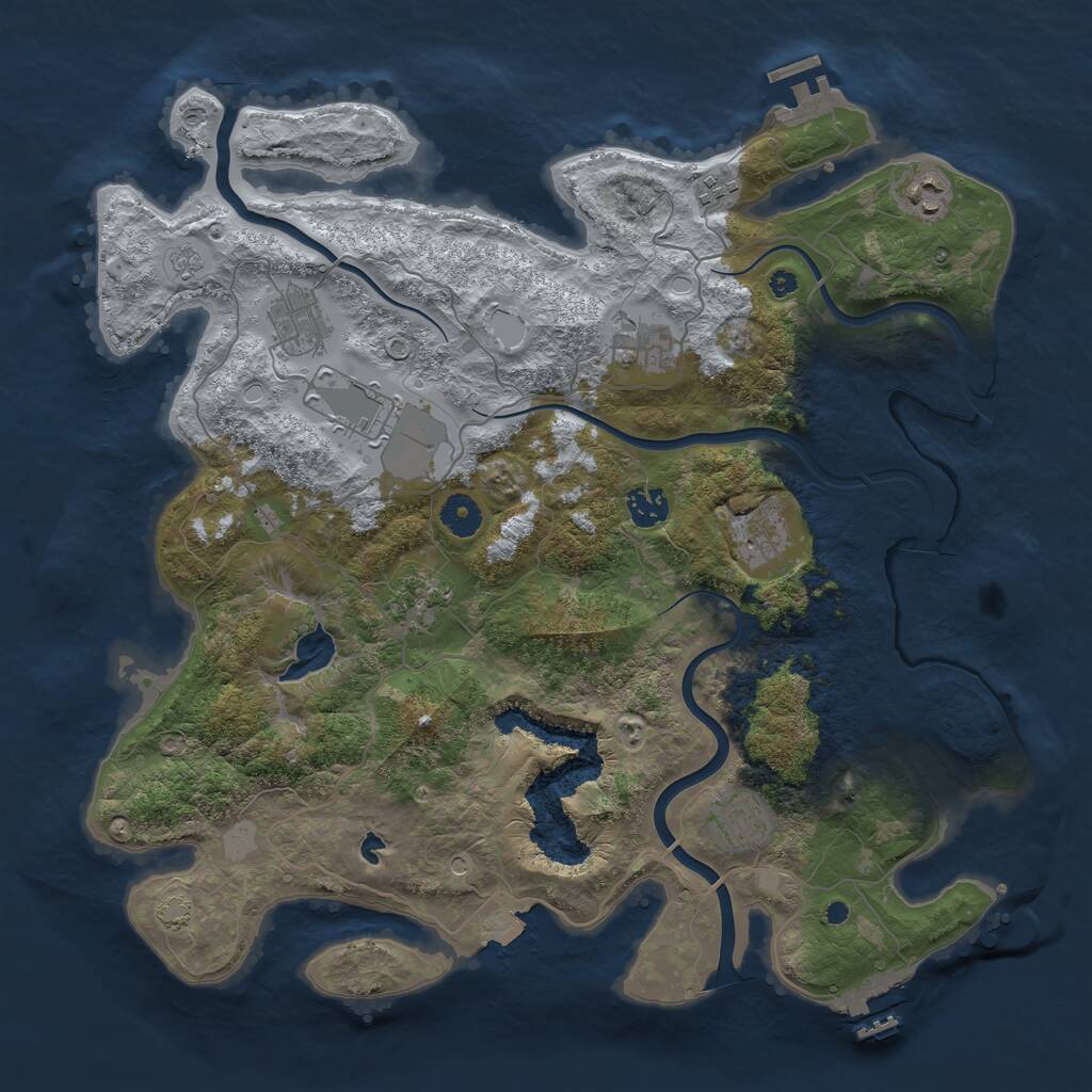 Rust Map: Procedural Map, Size: 4000, Seed: 394097101, 15 Monuments
