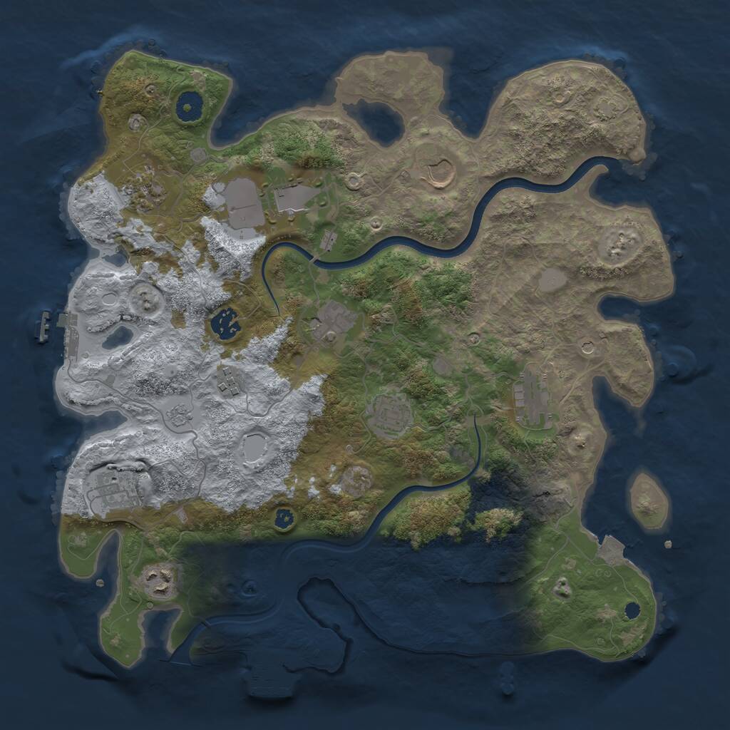 Rust Map: Procedural Map, Size: 3750, Seed: 82138434, 16 Monuments