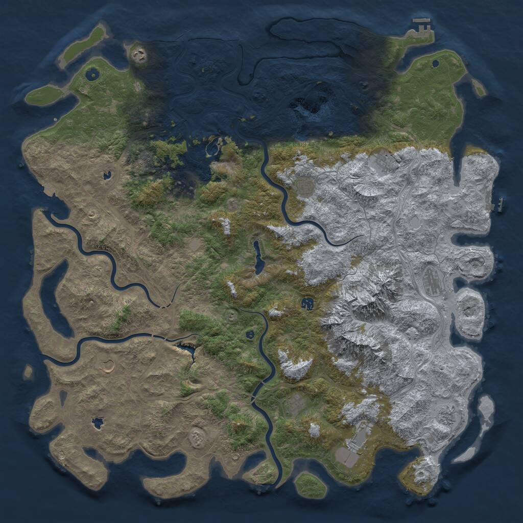 Rust Map: Procedural Map, Size: 6000, Seed: 1560912561, 17 Monuments