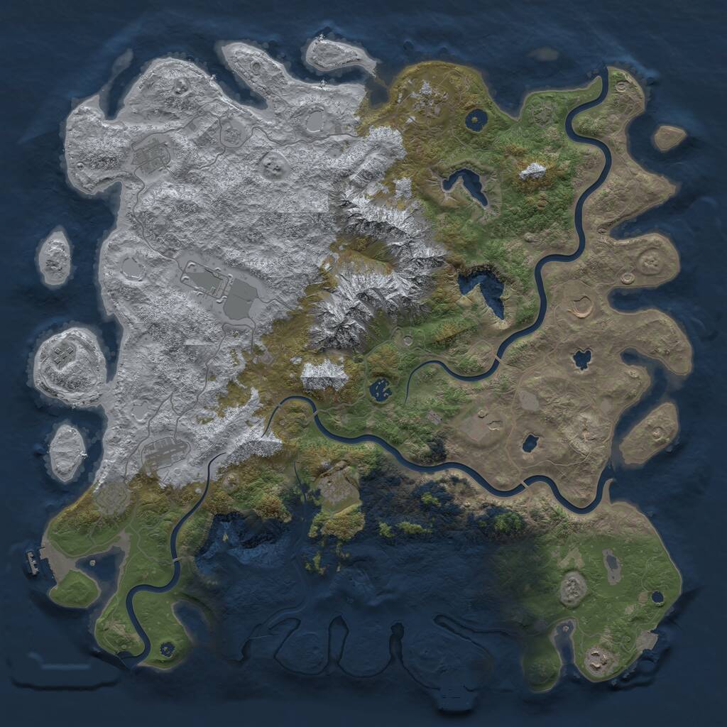 Rust Map: Procedural Map, Size: 5000, Seed: 420999420, 17 Monuments