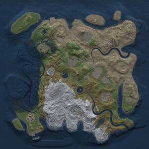 Thumbnail Rust Map: Procedural Map, Size: 3500, Seed: 43691, 16 Monuments