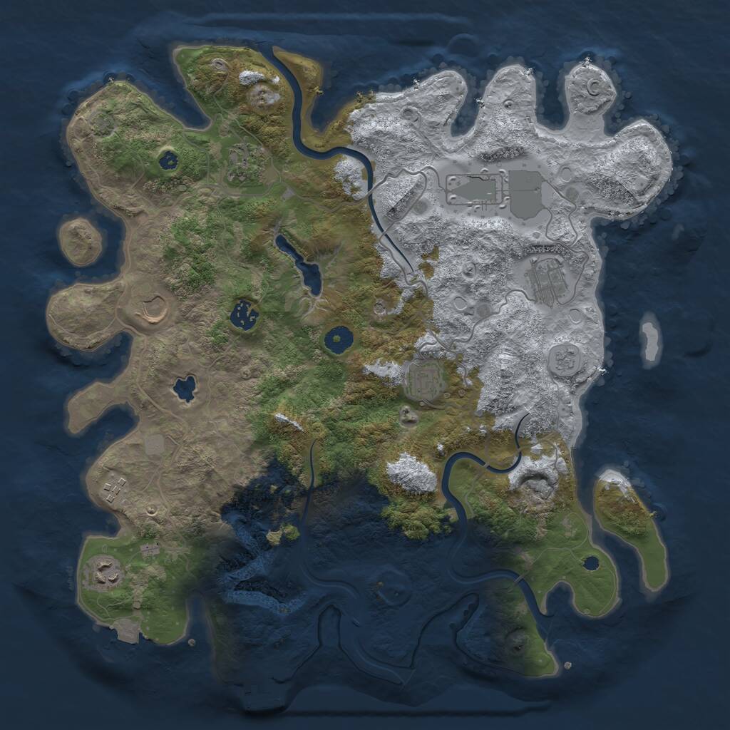 Rust Map: Procedural Map, Size: 4000, Seed: 1781308900, 13 Monuments
