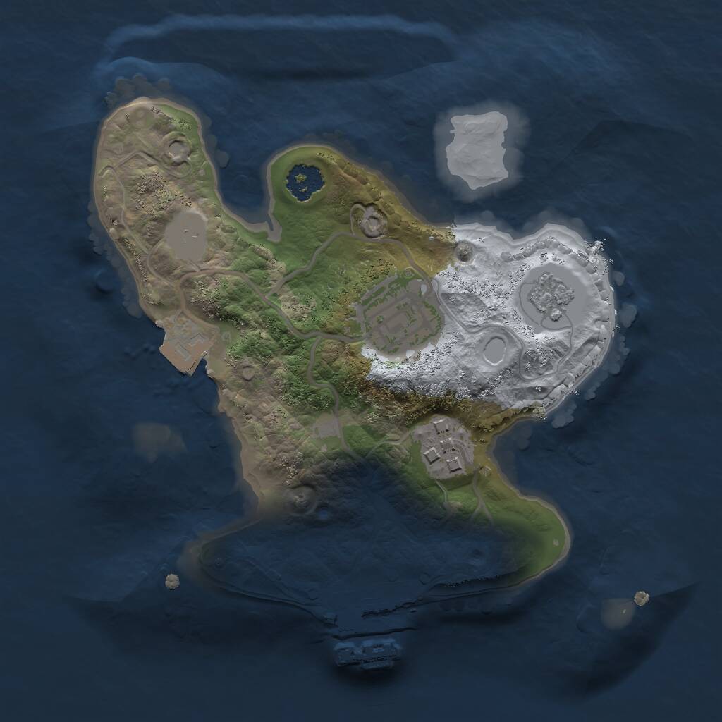 Rust Map: Procedural Map, Size: 2000, Seed: 909878767, 5 Monuments