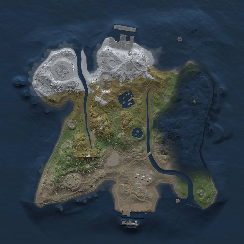 Rust Map: Procedural Map, Size: 2270, Seed: 1389305169, 7 Monuments