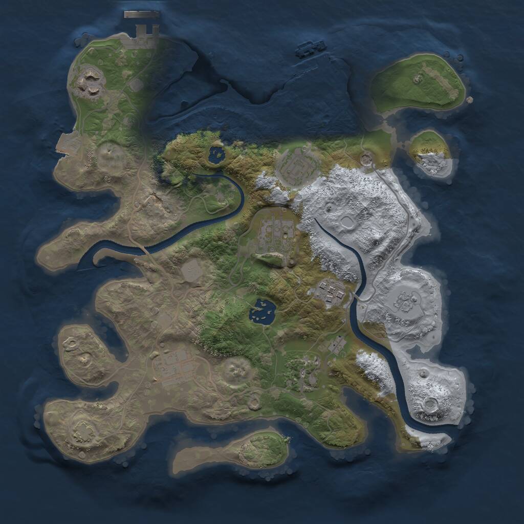 Rust Map: Procedural Map, Size: 3000, Seed: 65948421, 13 Monuments