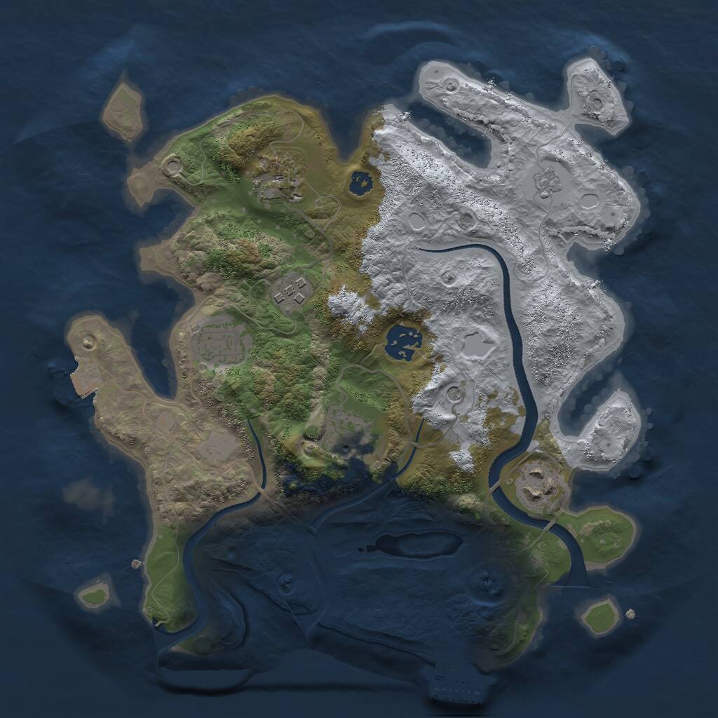 Rust Map: Procedural Map, Size: 3000, Seed: 72195103, 10 Monuments