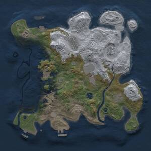 Thumbnail Rust Map: Procedural Map, Size: 3500, Seed: 48258622, 14 Monuments