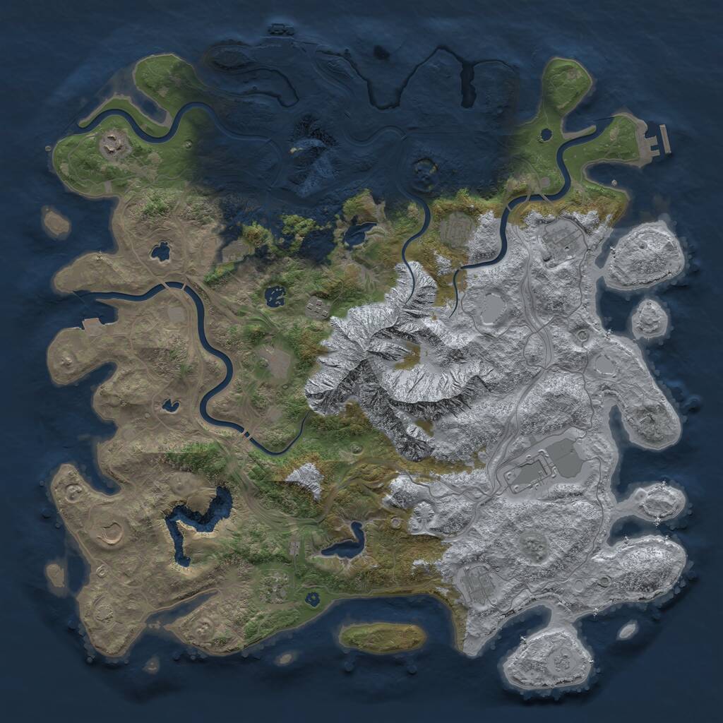 Rust Map: Procedural Map, Size: 5000, Seed: 10124815, 17 Monuments