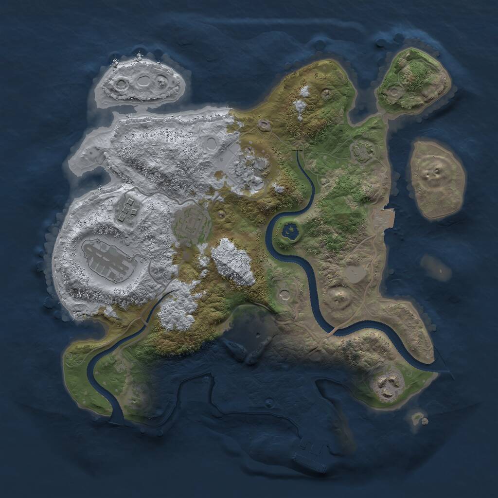 Rust Map: Procedural Map, Size: 3000, Seed: 22779, 10 Monuments