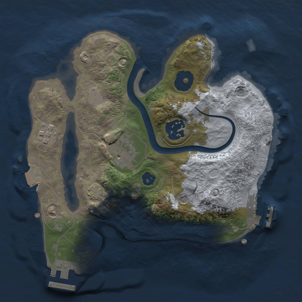Rust Map: Procedural Map, Size: 2270, Seed: 904368594, 8 Monuments