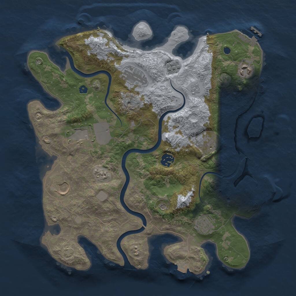 Rust Map: Procedural Map, Size: 3500, Seed: 1448080102, 14 Monuments