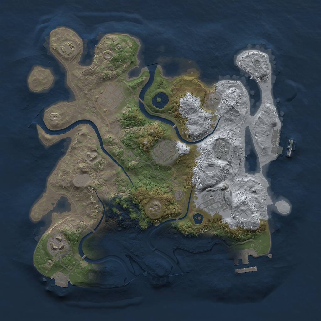 Rust Map: Procedural Map, Size: 3000, Seed: 84531, 9 Monuments