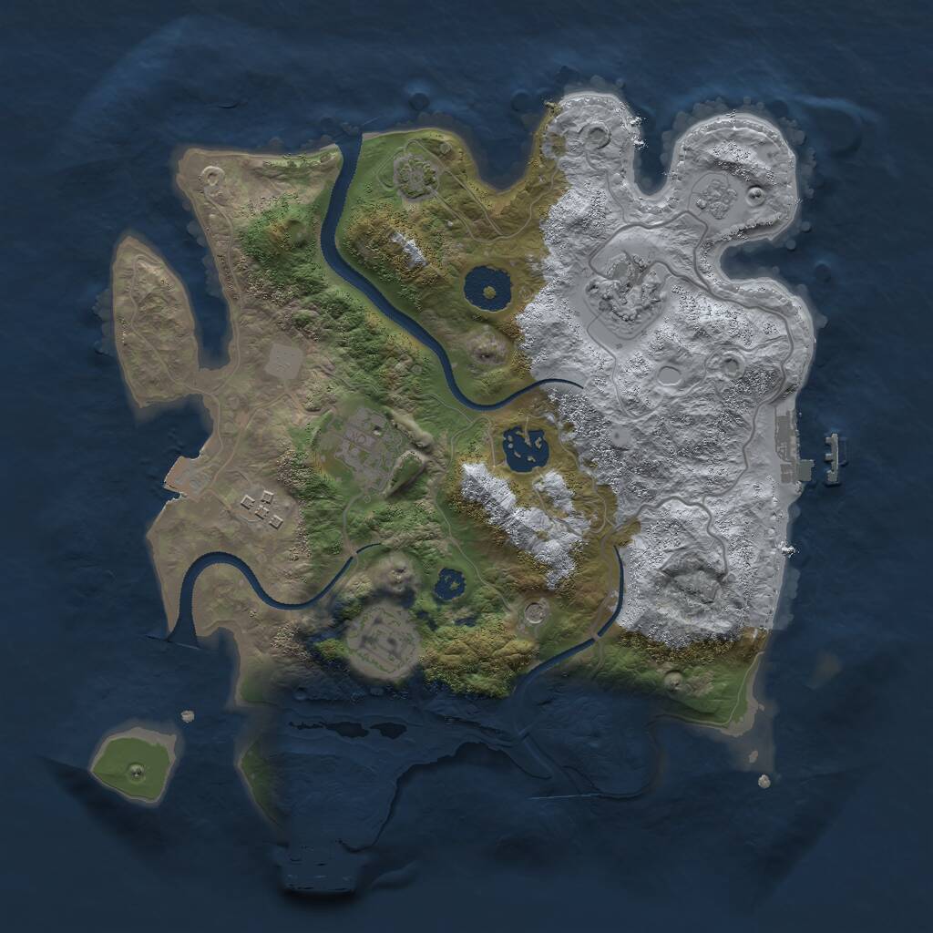 Rust Map: Procedural Map, Size: 3000, Seed: 12059383, 11 Monuments