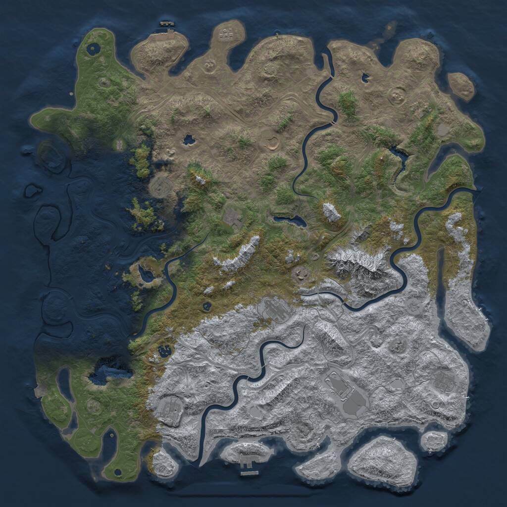Rust Map: Procedural Map, Size: 5800, Seed: 1622966893, 17 Monuments