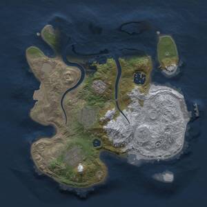Thumbnail Rust Map: Procedural Map, Size: 2500, Seed: 847291, 8 Monuments