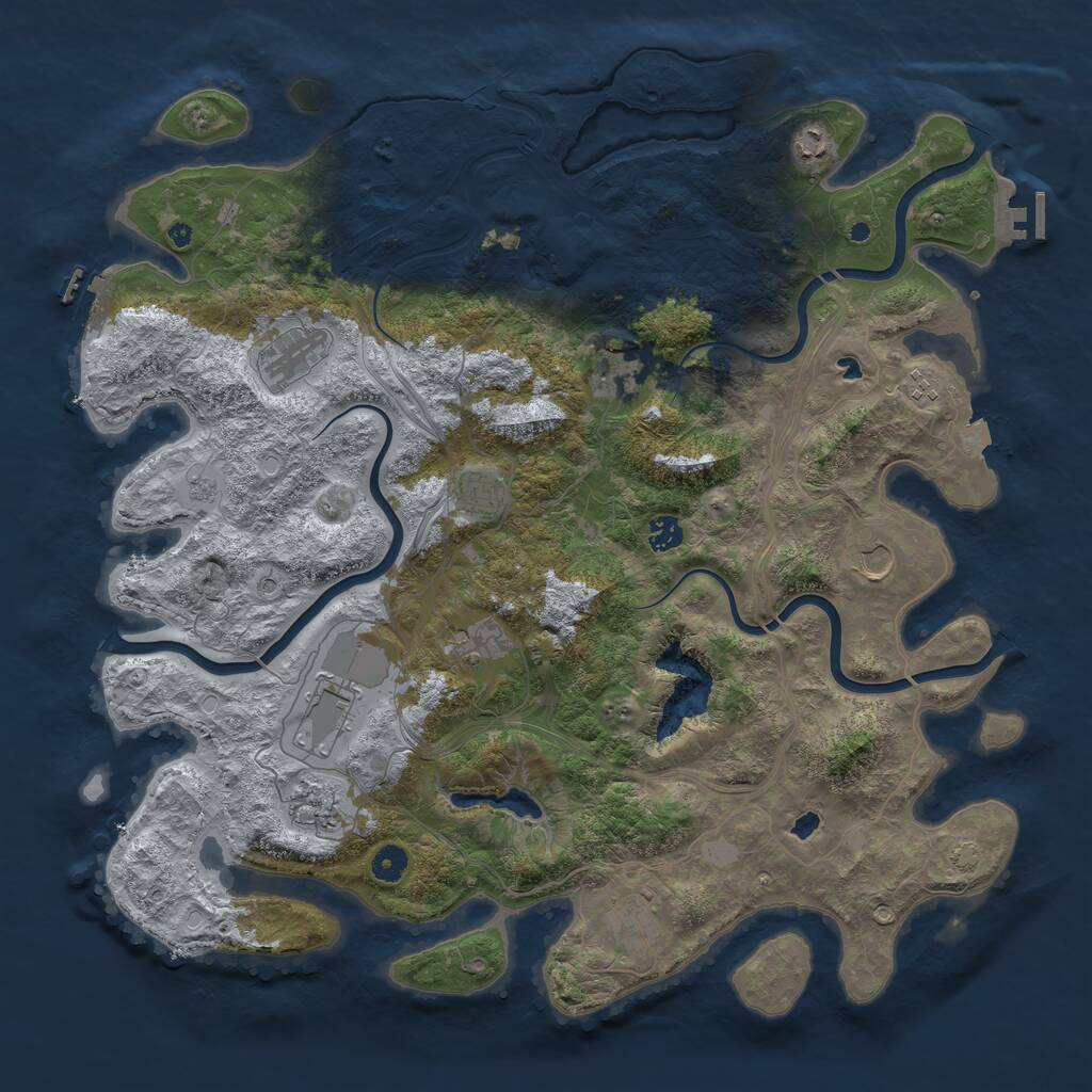 Rust Map: Procedural Map, Size: 4600, Seed: 972599677, 17 Monuments