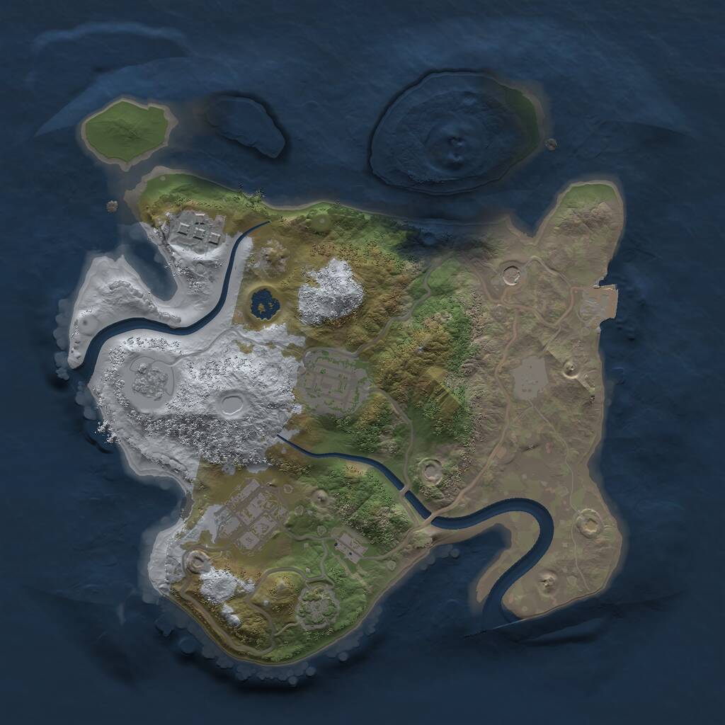 Rust Map: Procedural Map, Size: 2500, Seed: 159676, 7 Monuments