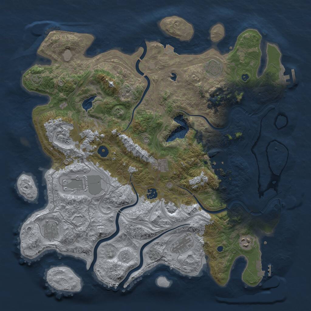 Rust Map: Procedural Map, Size: 4250, Seed: 96394824, 16 Monuments
