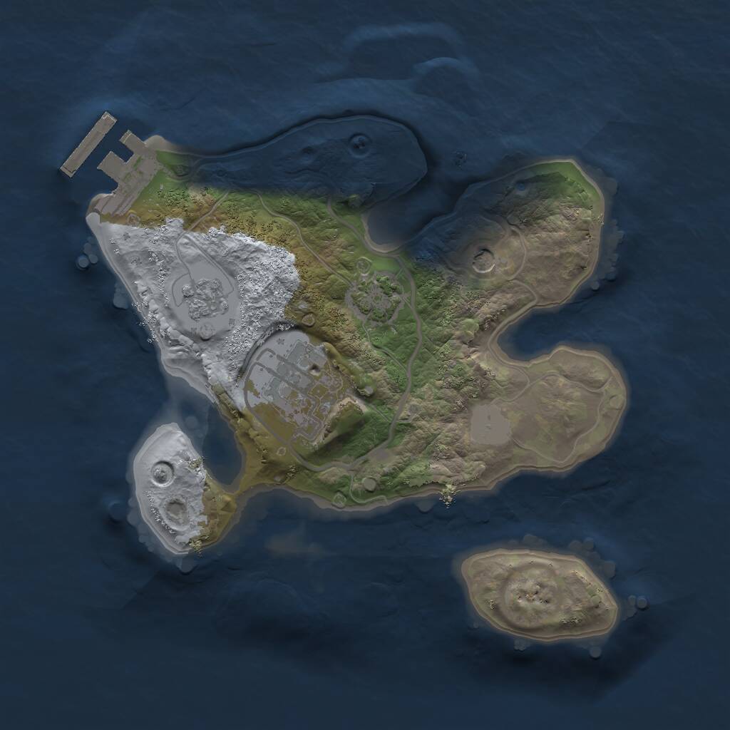 Rust Map: Procedural Map, Size: 2000, Seed: 476414050, 6 Monuments