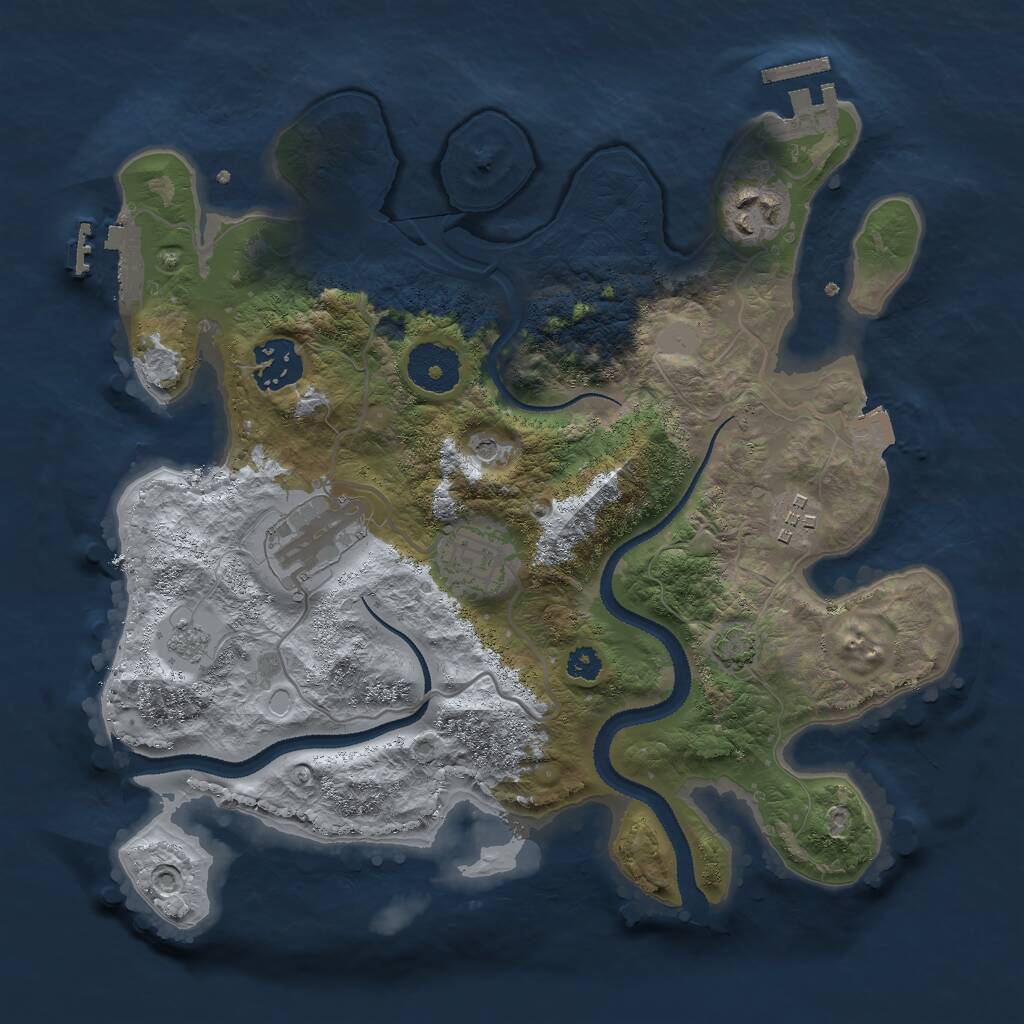 Rust Map: Procedural Map, Size: 3000, Seed: 853886084, 11 Monuments