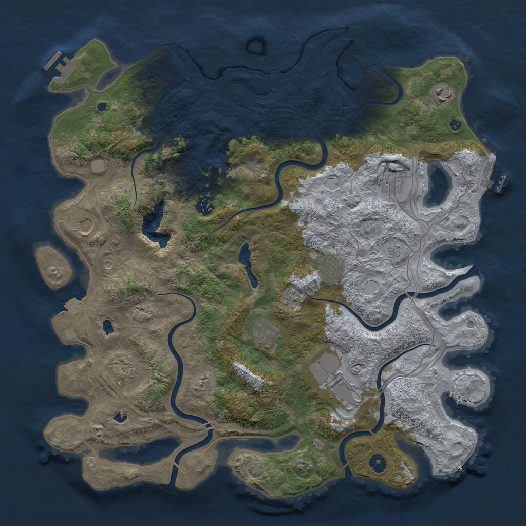 Rust Map: Procedural Map, Size: 4500, Seed: 54644345, 15 Monuments