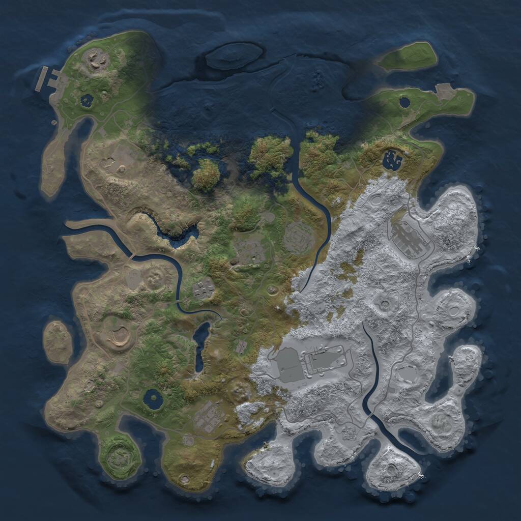 Rust Map: Procedural Map, Size: 4000, Seed: 1884384859, 15 Monuments