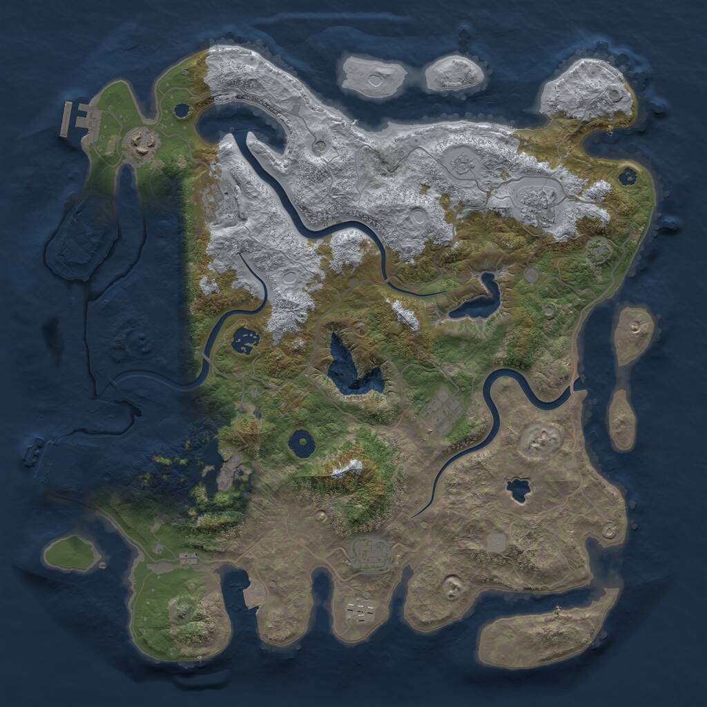 Rust Map: Procedural Map, Size: 4000, Seed: 41041480, 14 Monuments