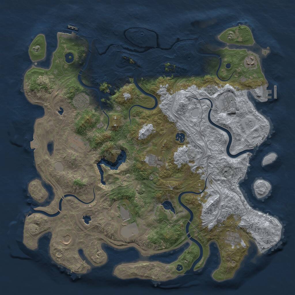 Rust Map: Procedural Map, Size: 4500, Seed: 1144654, 16 Monuments
