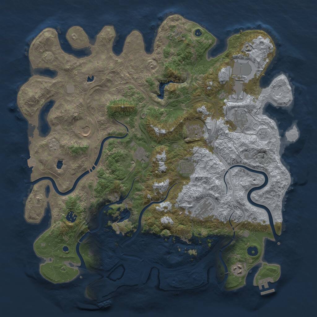 Rust Map: Procedural Map, Size: 4500, Seed: 1621738060, 17 Monuments