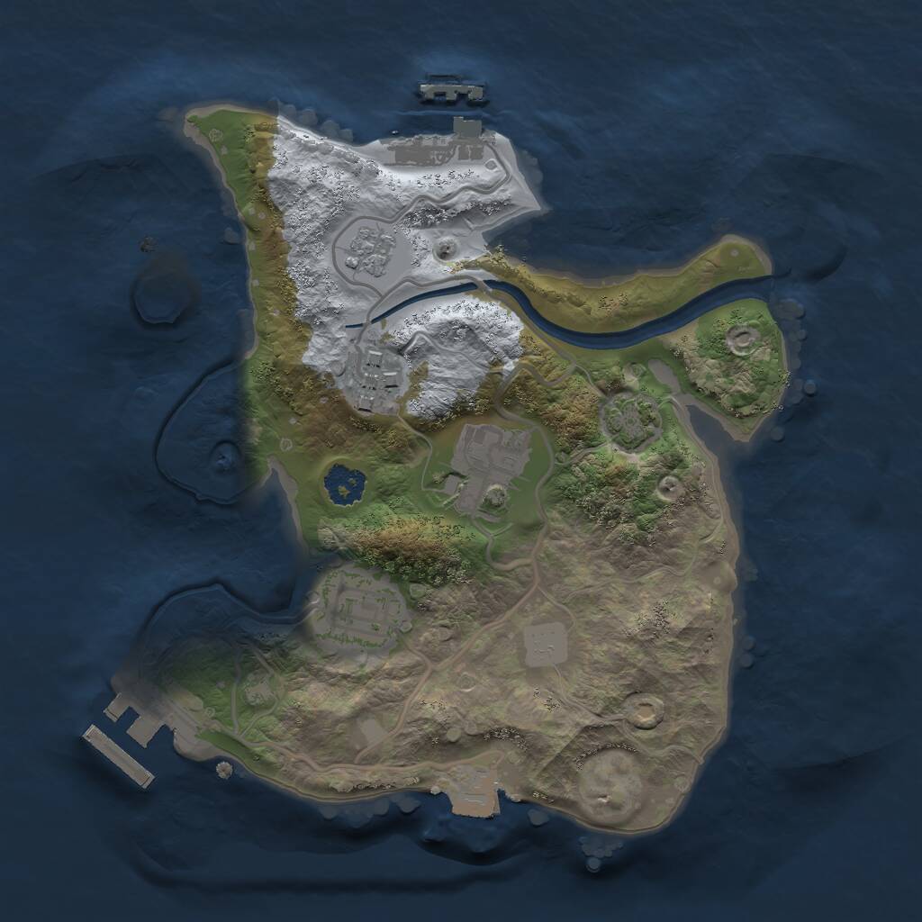 Rust Map: Procedural Map, Size: 2270, Seed: 1586544950, 8 Monuments