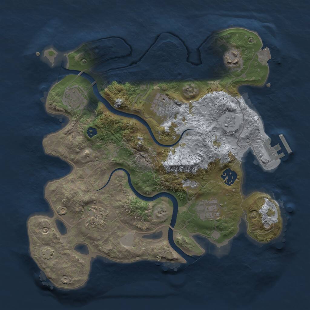 Rust Map: Procedural Map, Size: 3000, Seed: 86372, 11 Monuments