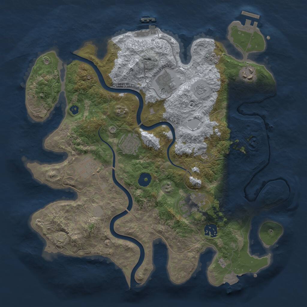 Rust Map: Procedural Map, Size: 3400, Seed: 14481684, 13 Monuments